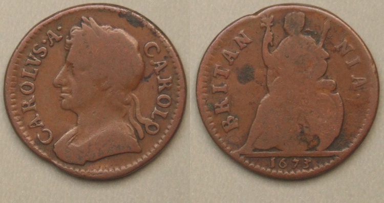 Charles II, 1673 farthing Charles II, 1673 farthing